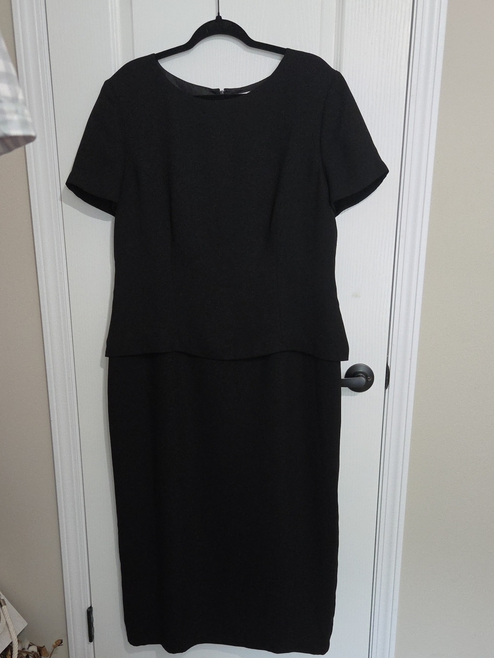 Worthington Black Short-Sleeve Peplum Dress